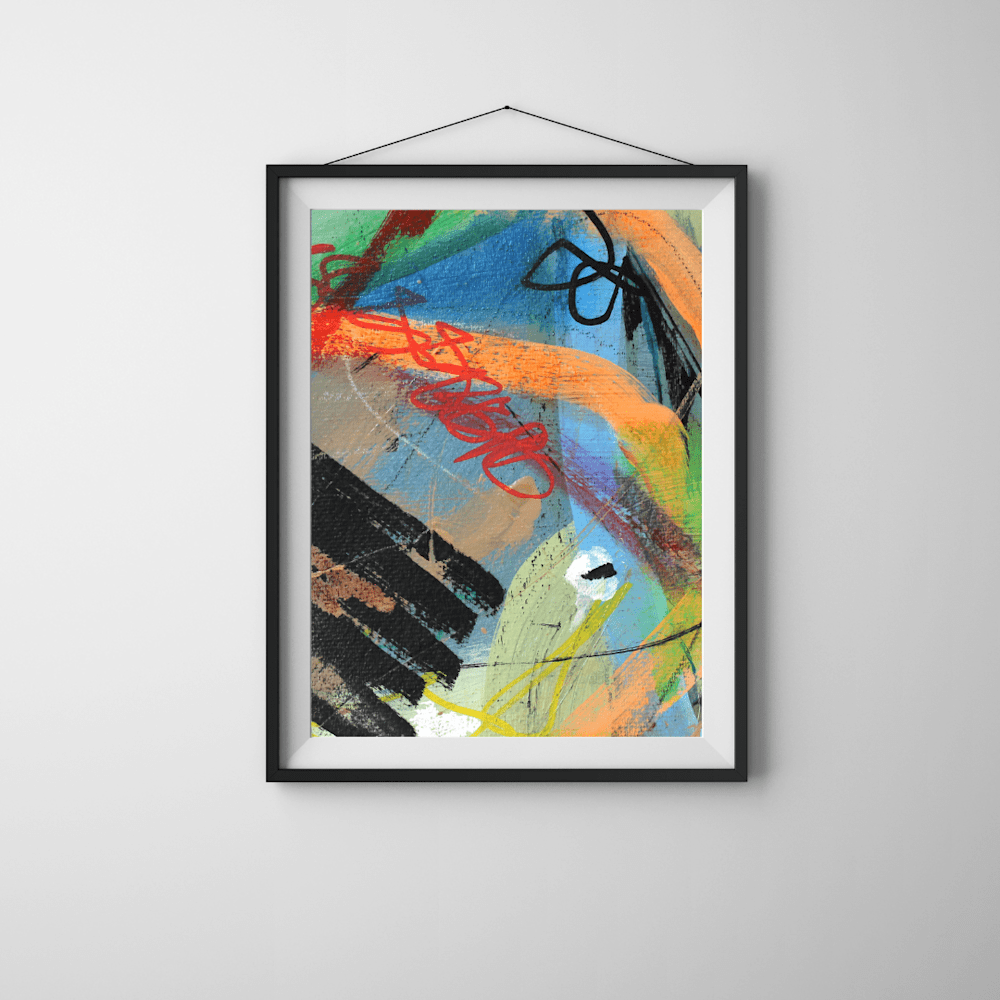 2077 White Simple Background Wall Art Mockup Instagram Post