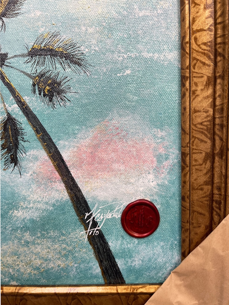 Tito's Art Fp0023 Pastel Palms Trees Seal