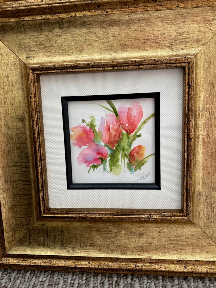 Gentle Splendor 12x12 flowers framed LL 0585 jpg