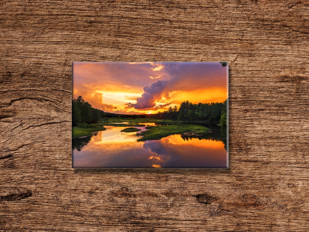 Moose river orange Sunset Magnet