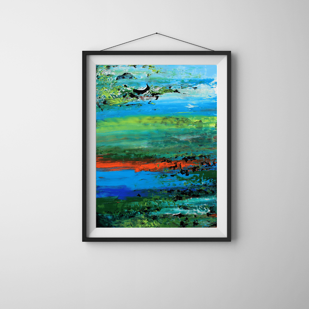 2038 White Simple Background Wall Art Mockup Instagram Post