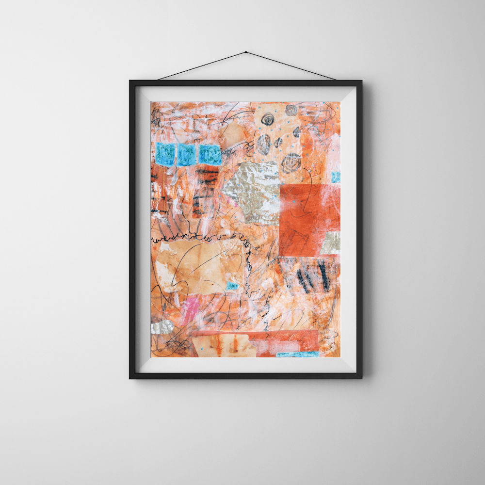 2039 White Simple Background Wall Art Mockup Instagram Post