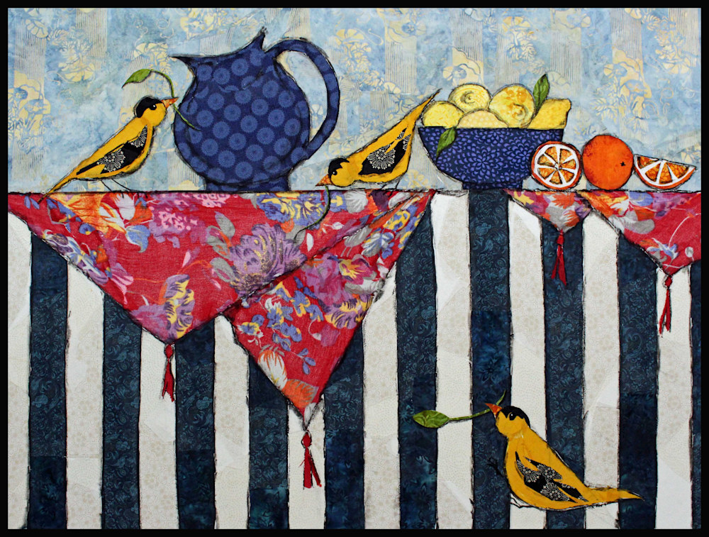 Finches and Fruit framed