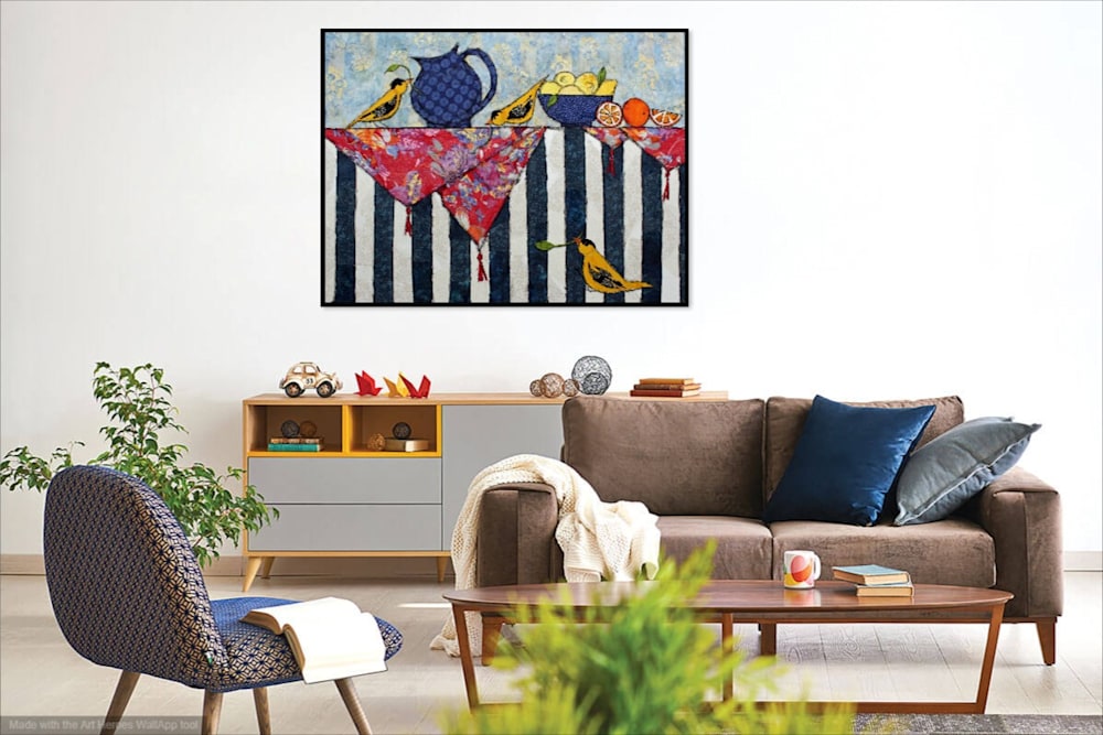 Finches and Fruit Scene