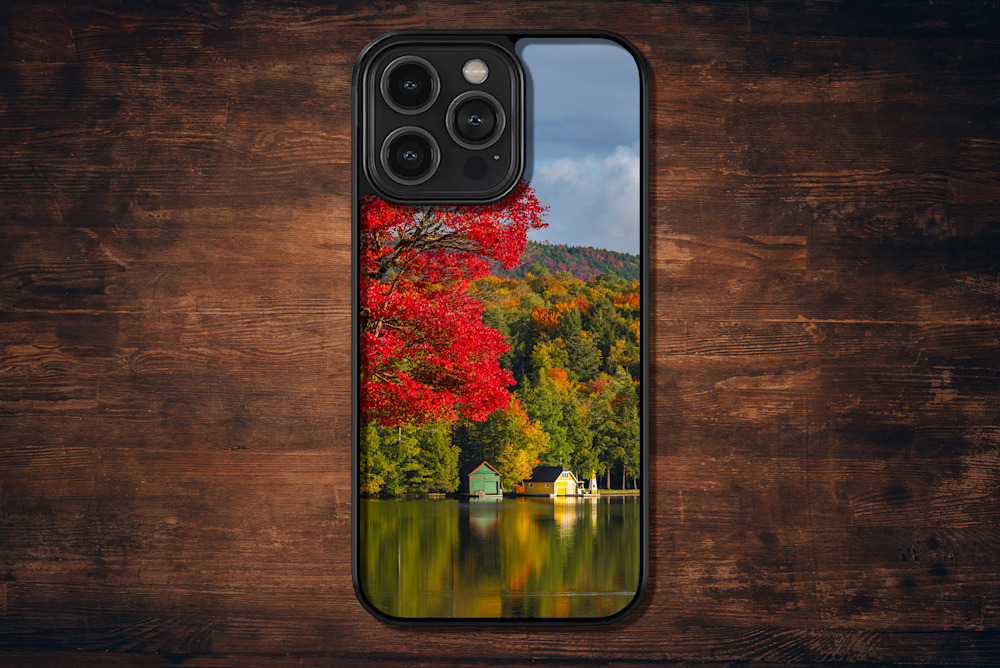 Old Forge Pond Boat houses Verticle Phone Case