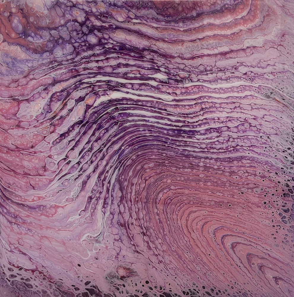 Pink Fingerprint, 12x12 cradled wood panel $140