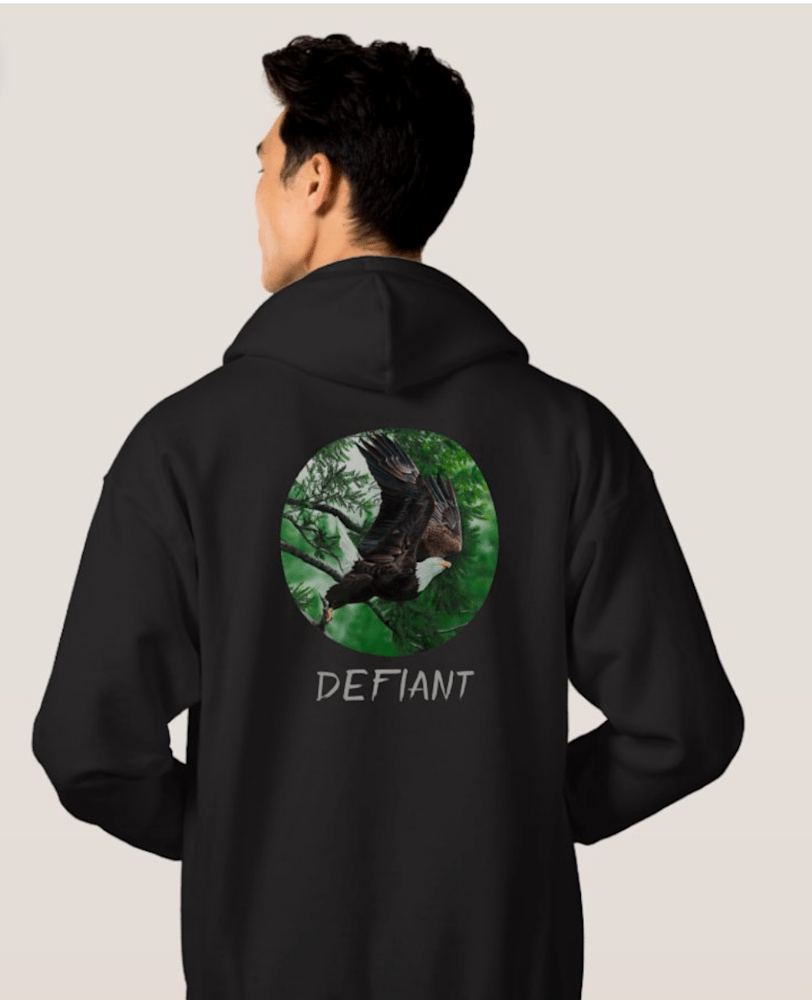 Defiant pullover with model