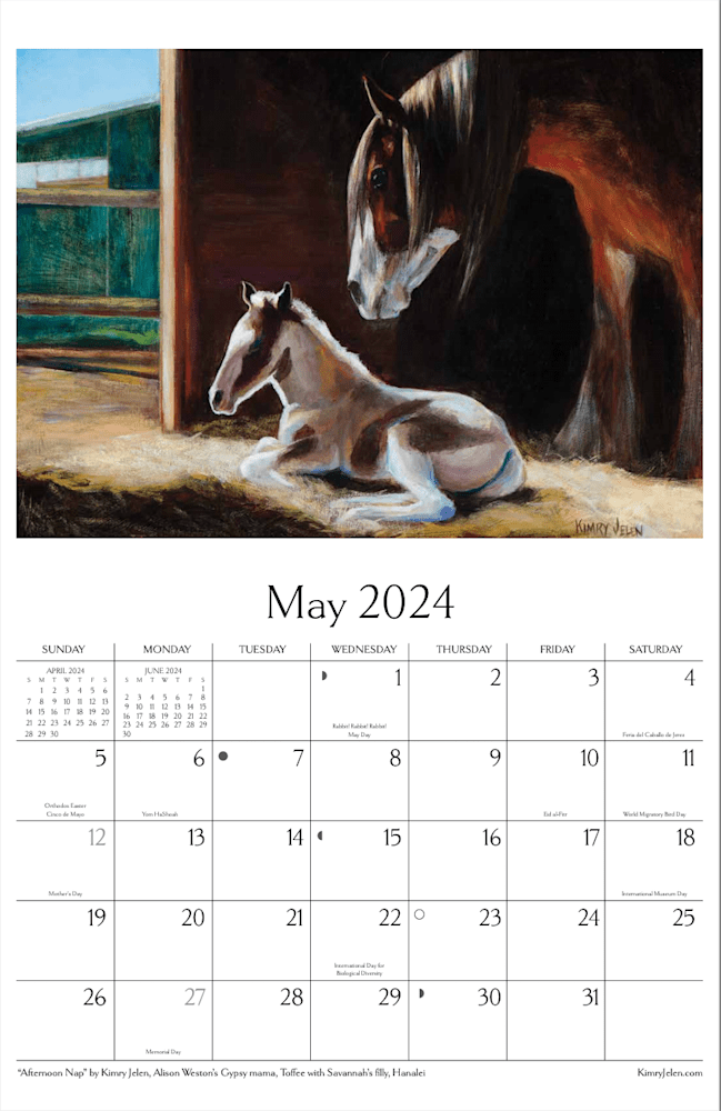 2024 Calendar Of Horse Paintings By Kimry Jelen   2024 May Mjbbfe 