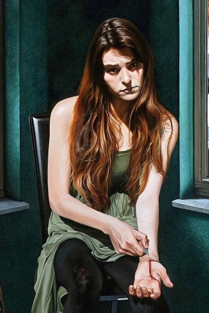 Kevin Grass Final Post detail 1 Acrylic on panel painting