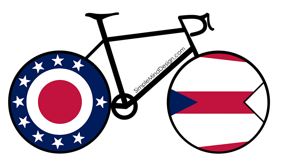 Jordan Mansour Ohio Flag Road Bike Sticker