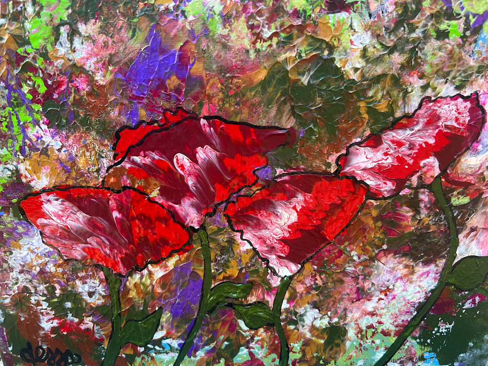 Rose: Original abstract deals painting