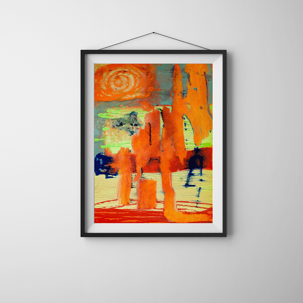 2091 White Simple Background Wall Art Mockup Instagram Post