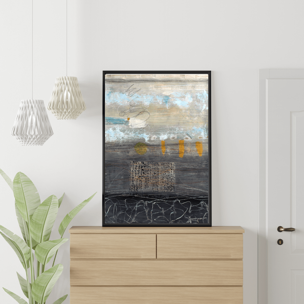 2112 Grey Minimalist Wall Art Photo Frame Mockup for Instagram Post