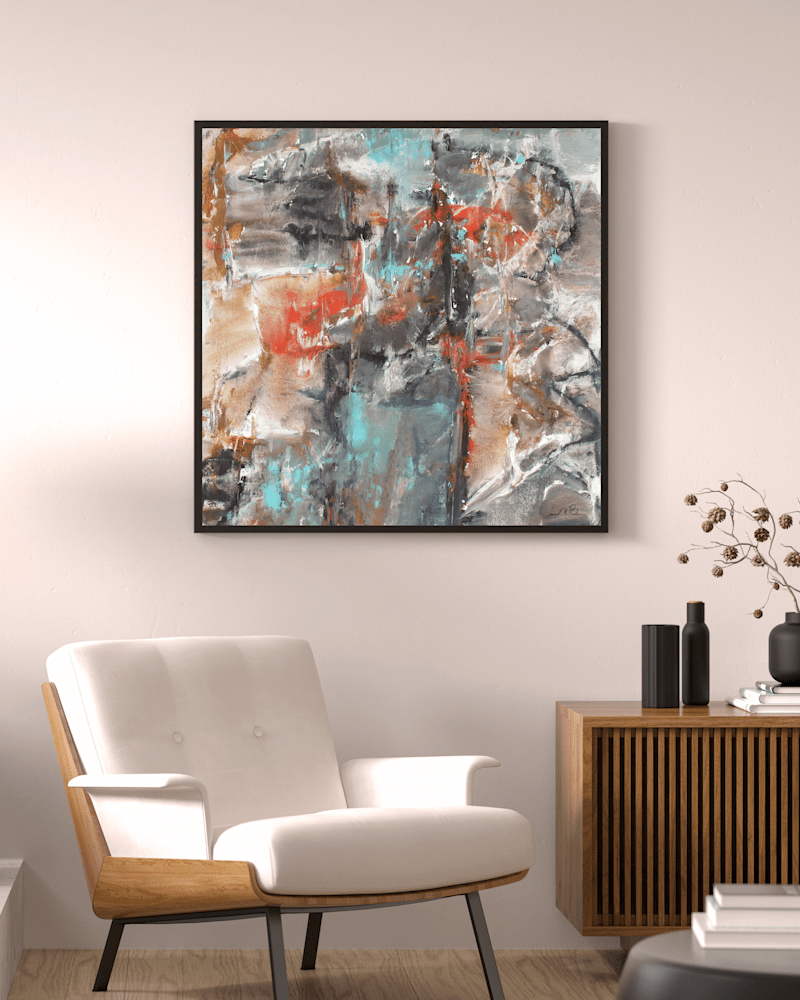 309 Aesthetic Mid Century Modern Living Room Photography Wall Art Frame Mockup Instagram Post Portrait