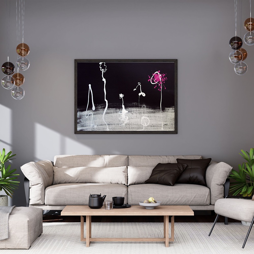 447 Grey and Green Modern Wall Art Mockup Instagram Post