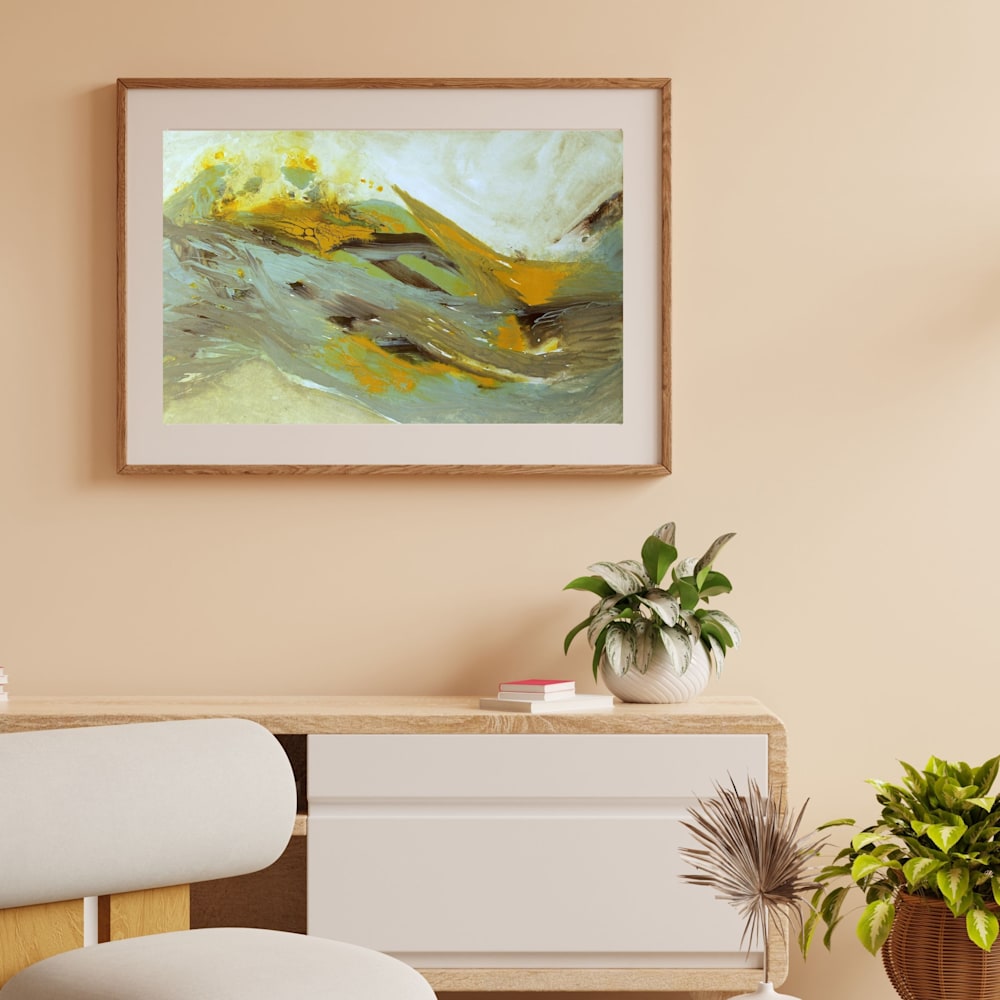 720 Brown Minimalist 3D Illustration Wall Frame Mockup Instagram Post