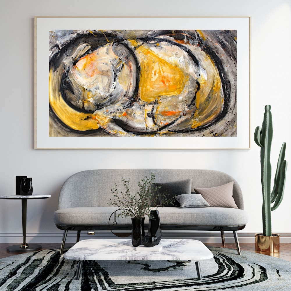 724 Grey Modern 3D Illustration Wall Frame Mockup Instagram Post