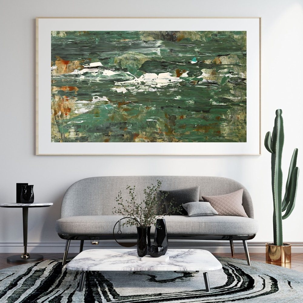 997 Grey Modern 3D Illustration Wall Frame Mockup Instagram Post