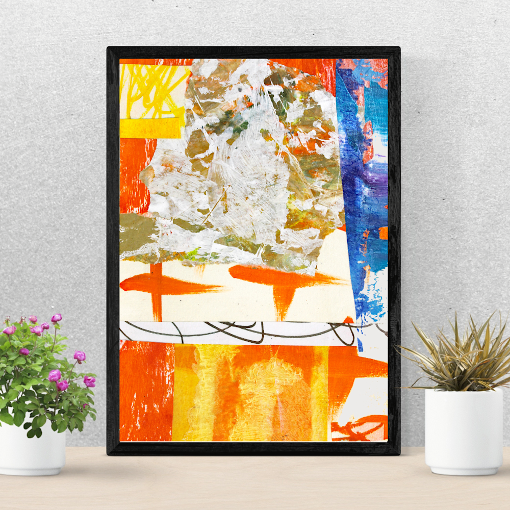 2094 Peach & Grey Simple Printable Wall Art Instagram Post