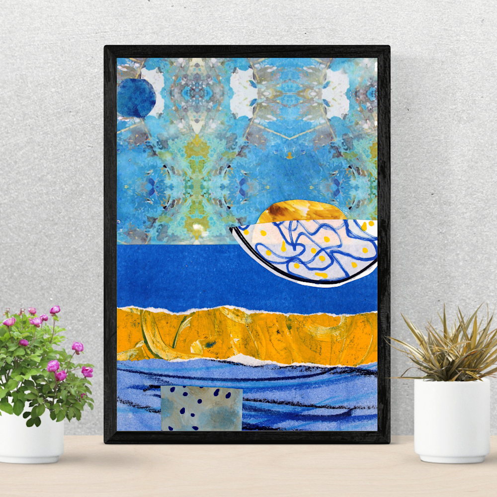 2097 Peach & Grey Simple Printable Wall Art Instagram Post