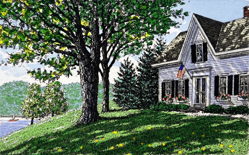 キャロルコレット CAROL COLLETTE 風景画 版画 保証書付き 直筆