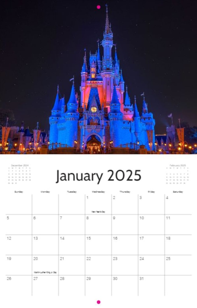 Disney Wall Calendar 2025 Walt Disney World Art William Drew