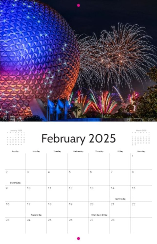 Disney Wall Calendar 2025 Walt Disney World Art William Drew