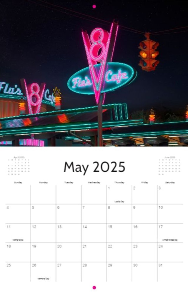 Disneyland Calendar May 2025