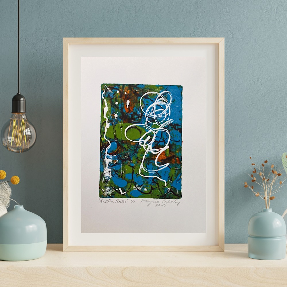 2220 Green Watercolor Art Wall Frame Mockup Instagram Post