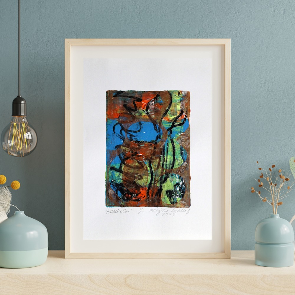 2211 Green Watercolor Art Wall Frame Mockup Instagram Post