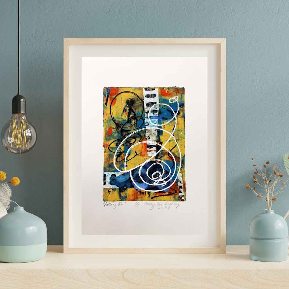 2209 Green Watercolor Art Wall Frame Mockup Instagram Post