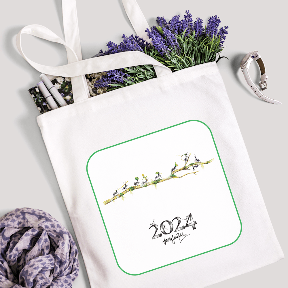 Purple White Tote Bag Mockup Beauty Phrase Instagram Post