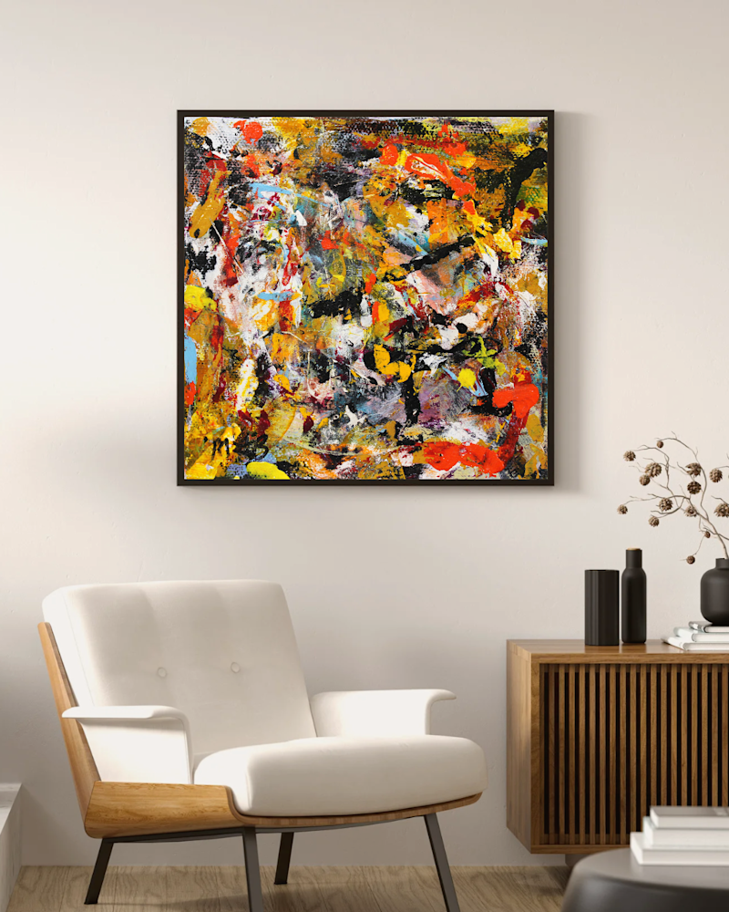 2044 Aesthetic Mid Century Modern Living Room Photography Wall Art Frame Mockup Instagram Post Portrait