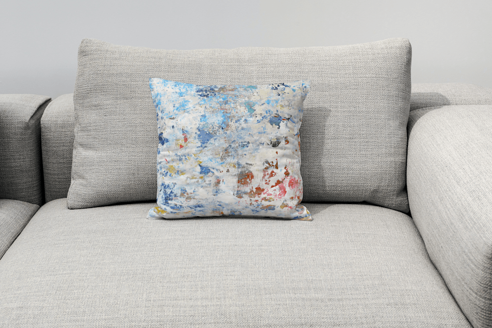 1080 Square pillow on the gray couch