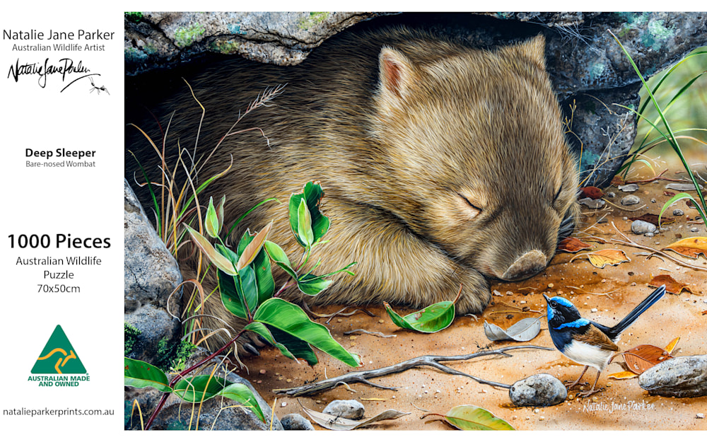 Wombat and Superb Fairy-wren Jigsaw Puzzle | 1000-Piece