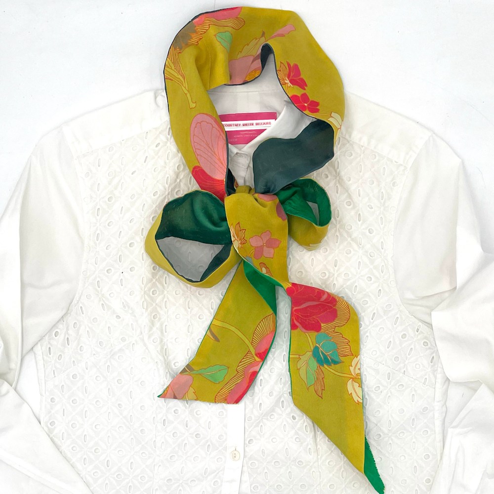 i yellow with green silk cmb bow copy