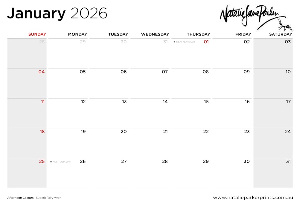 B114108 JLFAP   2026 Calendar 340x235mm LANDSCAPE Wildlife v4 LR 3