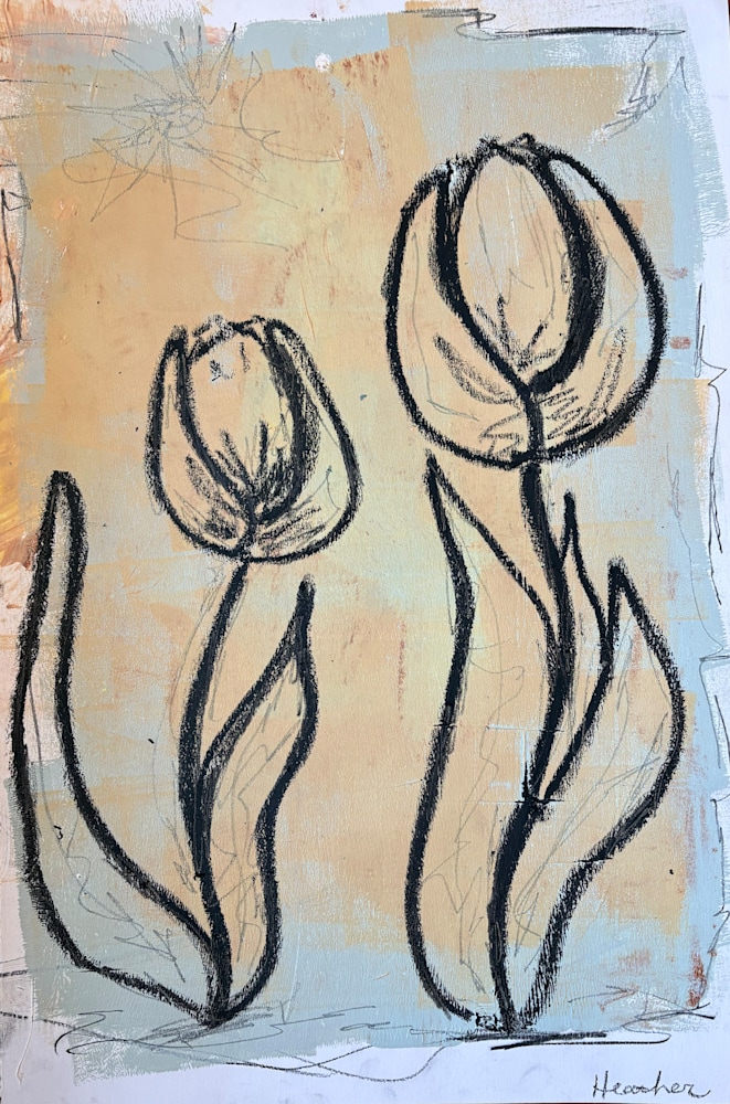 11x14 abstract tulip