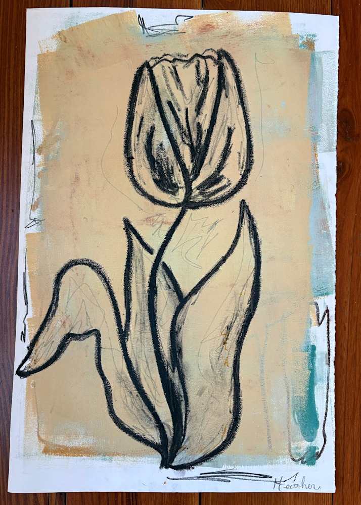 12x18 abstract flower