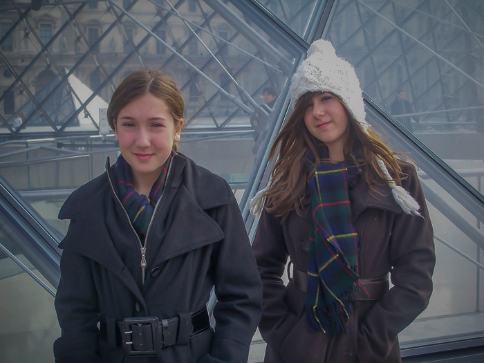 My girls at the Louvre