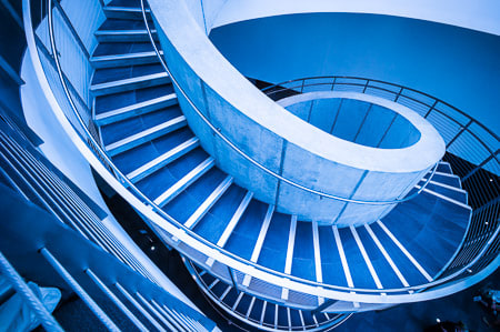 Staircase in blue