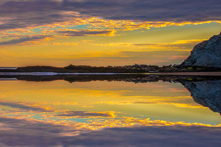 Zumaia Beach sunset symmetry