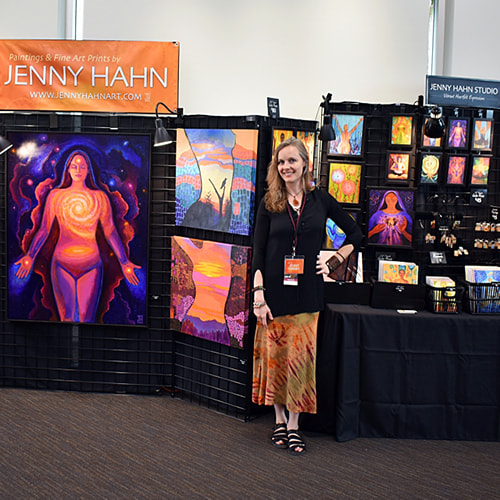Jenny at her art booth