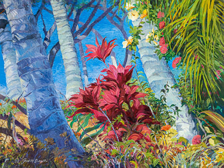 Kamaole Garden View - Oil painting by Judith Barath