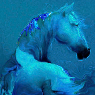Blue Horse | digital art by Judith Barath