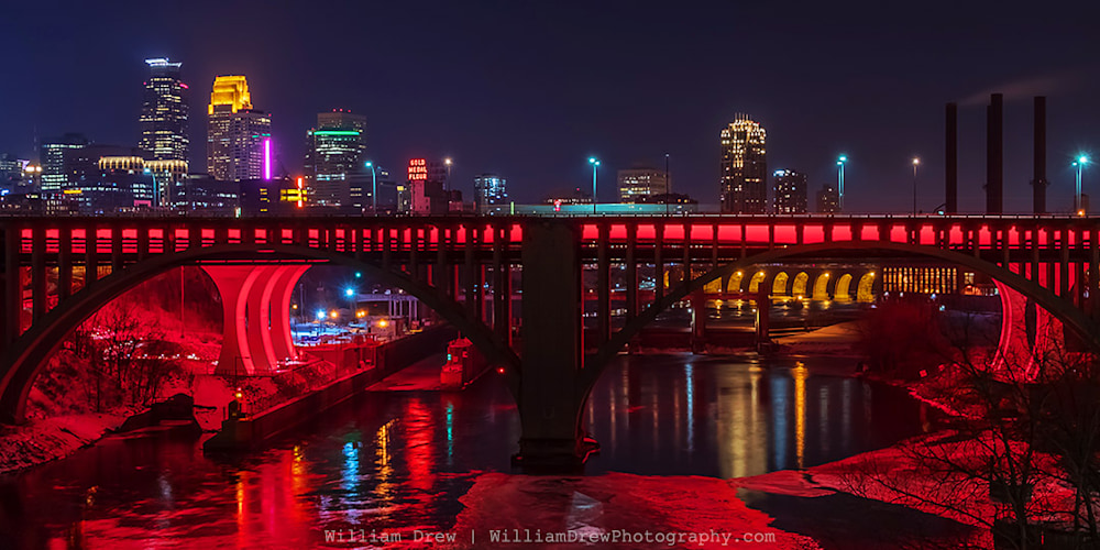 Valentines Day Minneapolis Red Print - City Art | William Drew Photography
