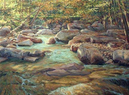 Stickneybrook Bridge, step four, oil on canvas by William H. Hays