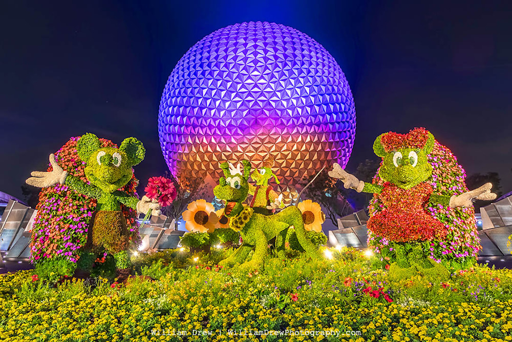 Spaceship Earth at Night 7 - Epcot Art | William Drew Photography
