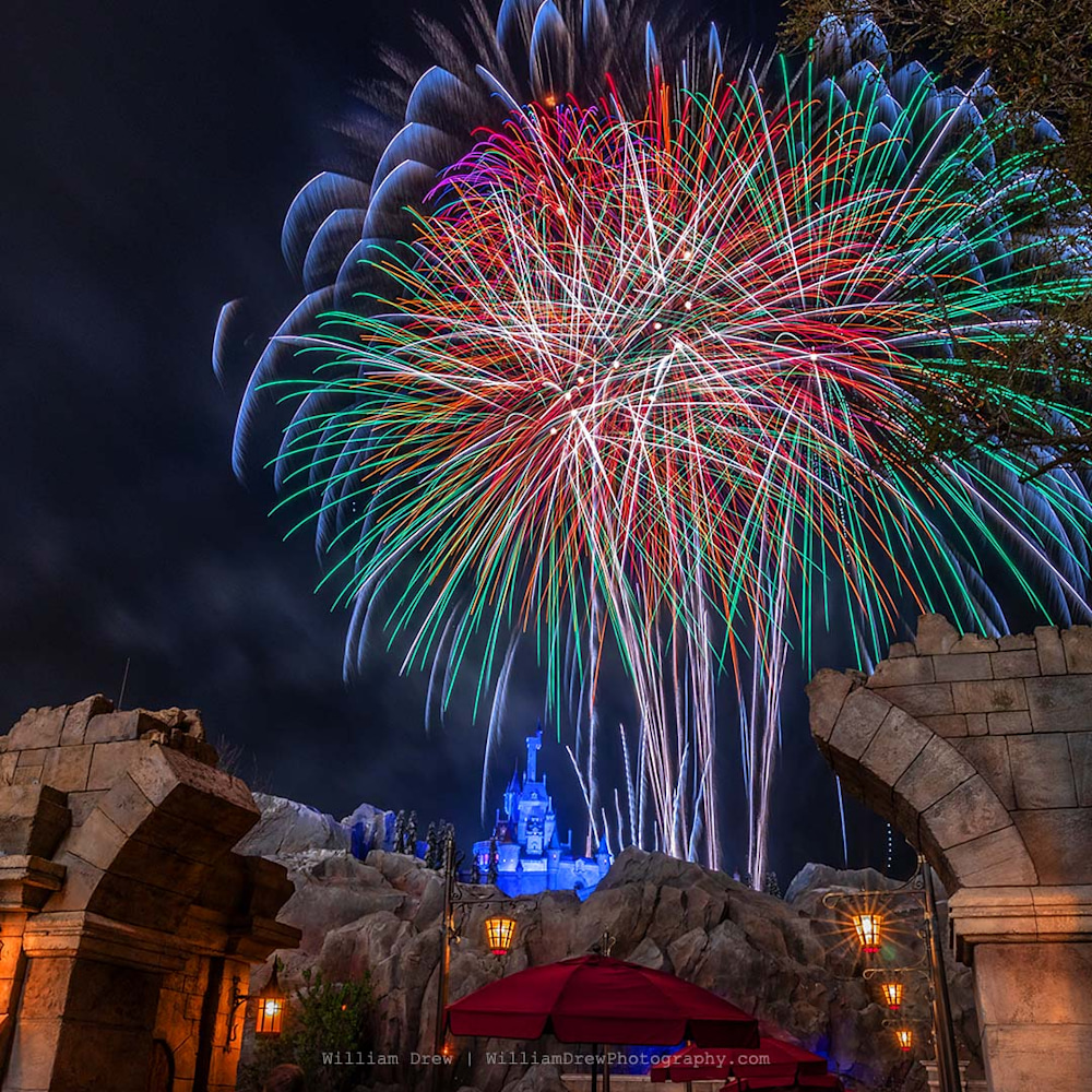 Beast's Castle Happily Ever After Fireworks 3 - Magic Kingdom Art | William Drew Photography