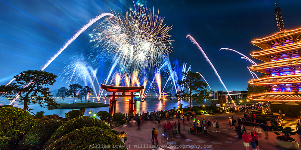 Epcot Fireworks Spectacular 4 - Large Disney Wall Art  | William Drew